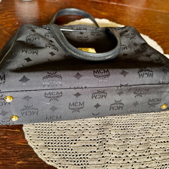 MCM German Made Black Signature Nylon Boston Purse / Hand Bag EUC - Picture 9 of 14